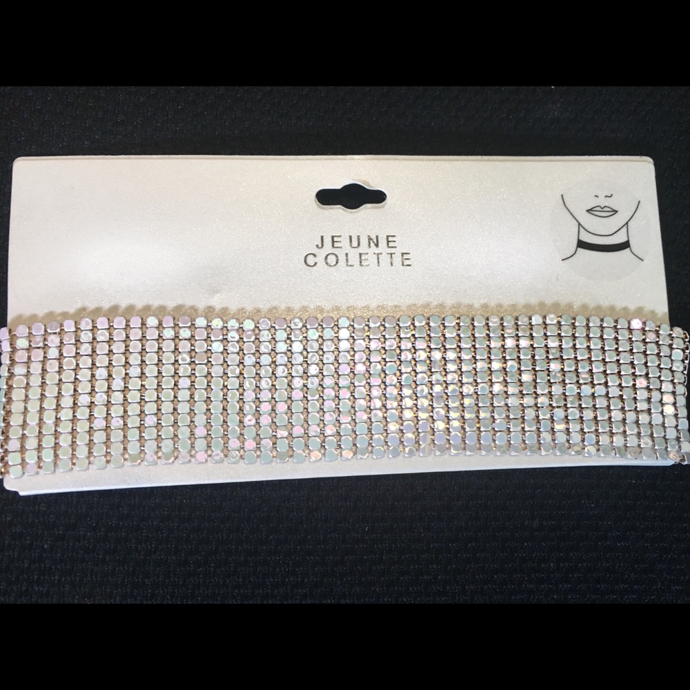 Crystal  embellished choker necklace